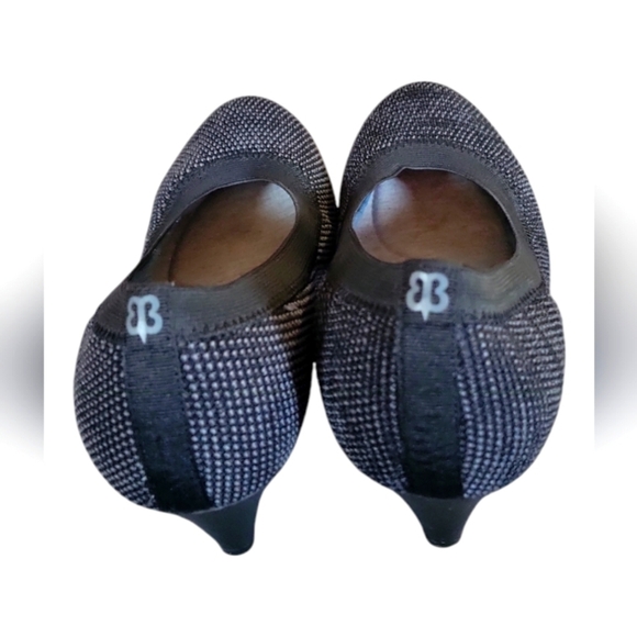 Betabrand Late to the Gate Black Gray Cone Heels Knit Comfort Shoes Size 8.5 - Picture 6 of 10